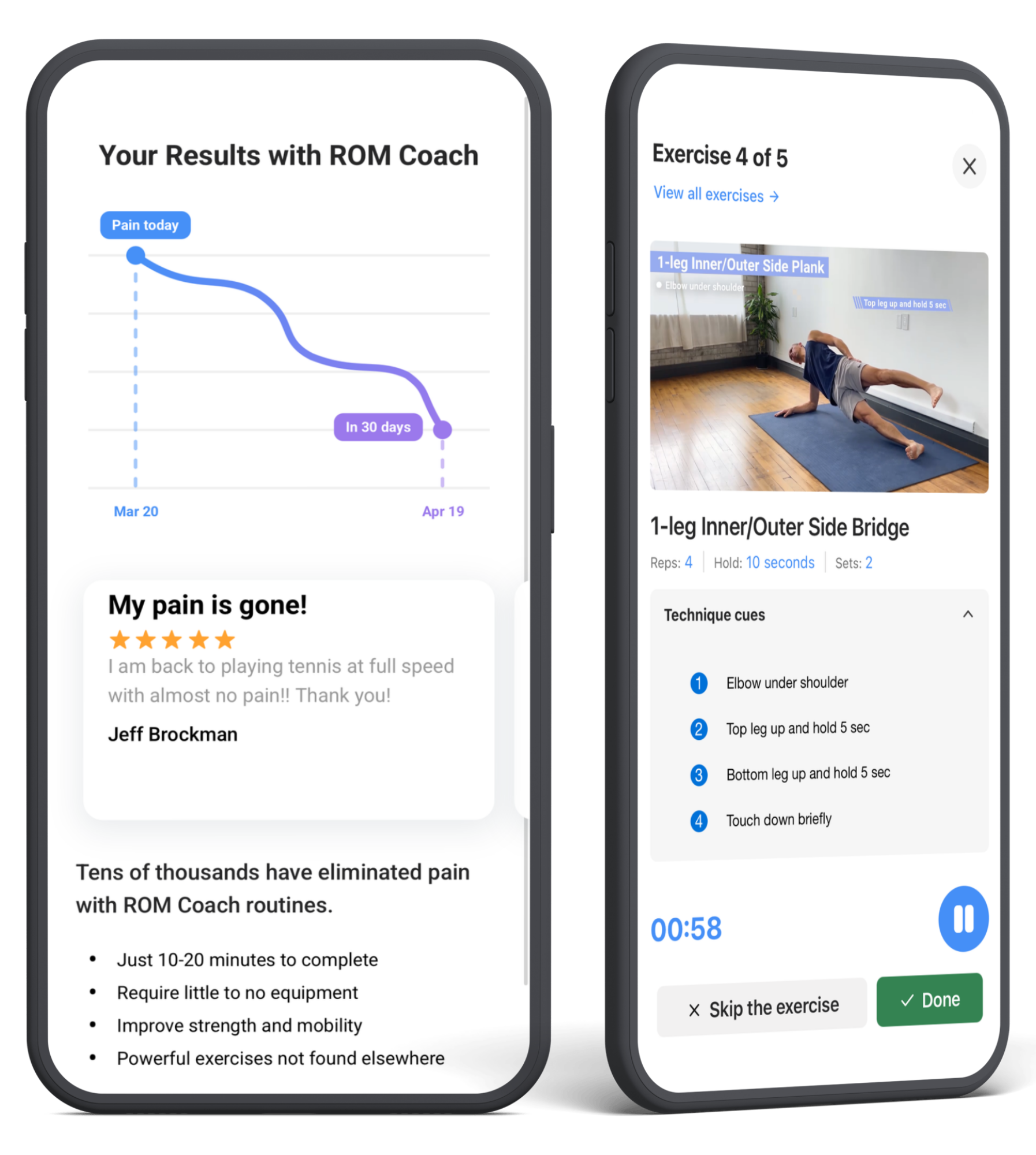 ROM coach mobility pain relief app